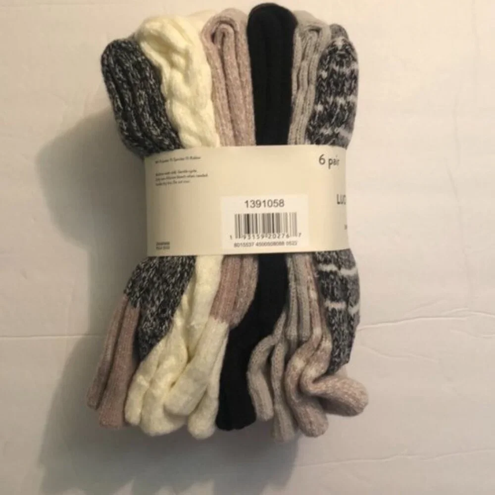 Lucky Brand Ladies Boot Socks Soft  6-pairs Sz 5-10